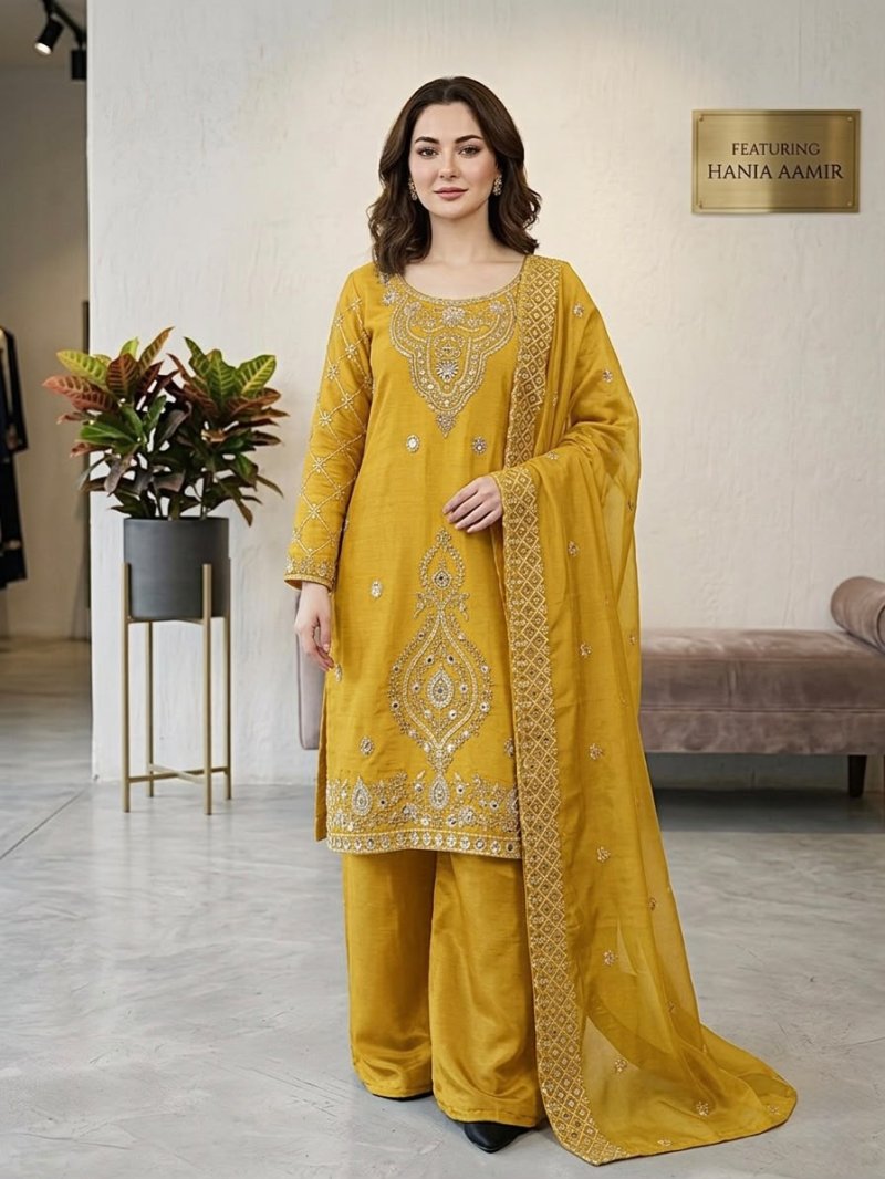 Sr 1727 Gmy Choo Silk With Embroidery Beads Work Sharara Suits